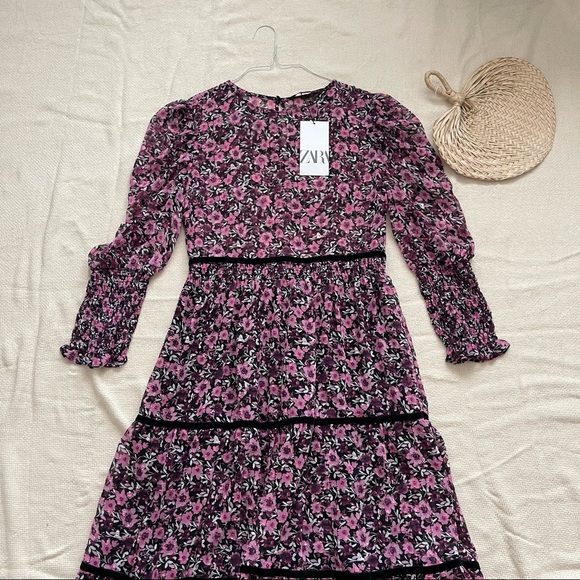 Zara Printed Midi Dress NWT - Picture 3 of 9